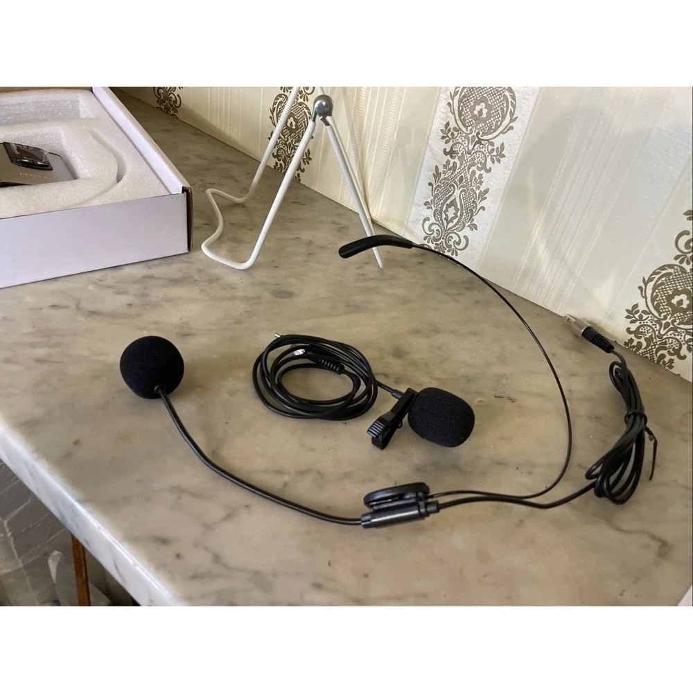 Hotec H-U05 | Wireless Headset Lavalier Microphone | Cover Extra Cords Needed